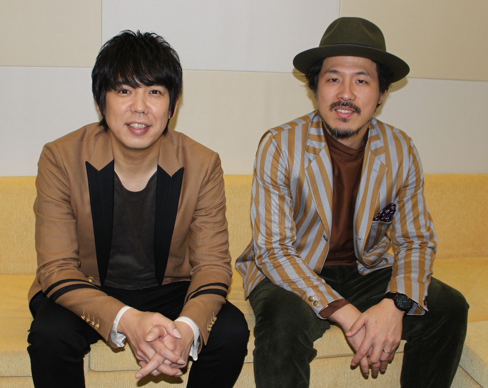 新アルバム「新空間アルゴリズム」について語る「スキマスイッチ」の大橋卓弥（左）と常田真太郎