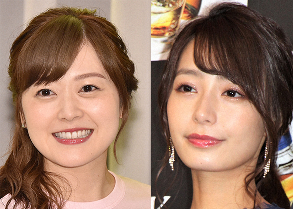 元TBSの宇垣美里アナウンサー（右）と日本テレビの水卜麻美アナウンサー