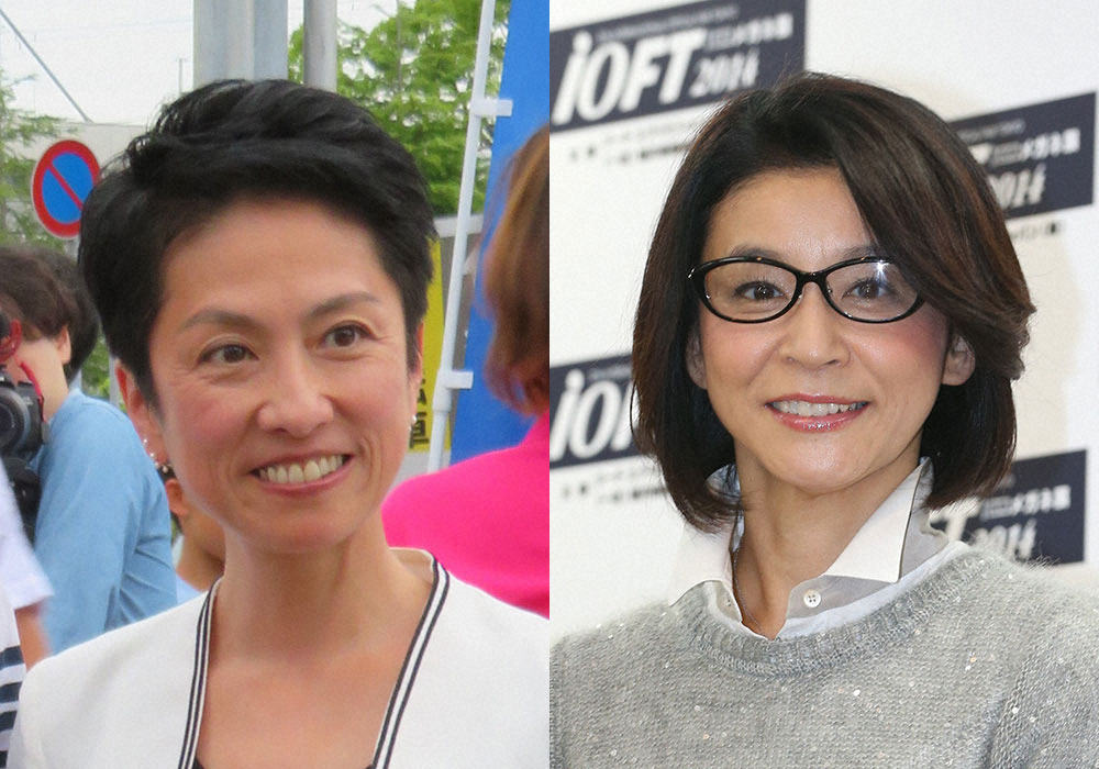 蓮舫参議院議員（左）と高嶋ちさ子