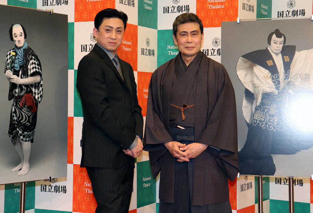 国立劇場12月公演の取材会を行った松本幸四郎（左）と松本白鸚