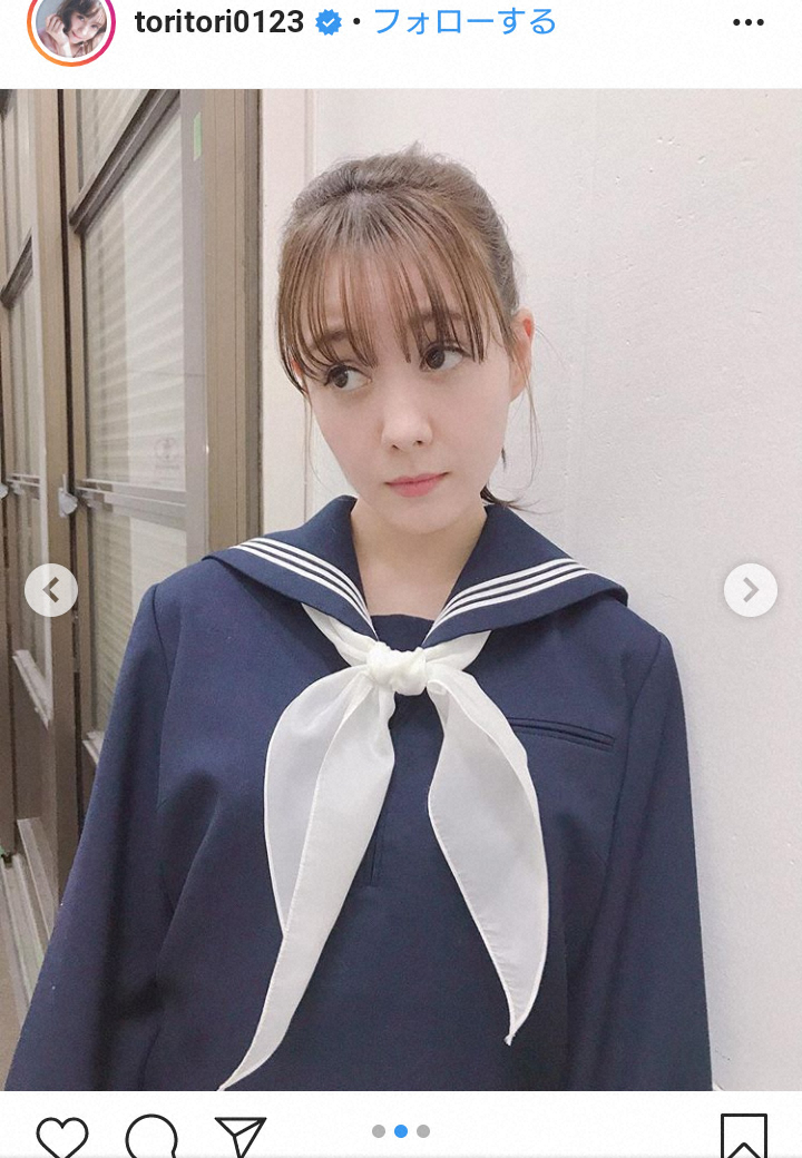 【画像・写真】トリンドル玲奈　セーラー服姿公開に「てんし！！」「普通に似合うから凄い！！」