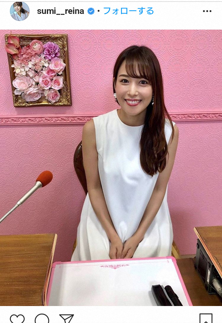 【画像・写真】鷲見玲奈アナ　ノースリーブ純白ワンピ姿披露に「めっちゃ可愛い」「純白が似合う」