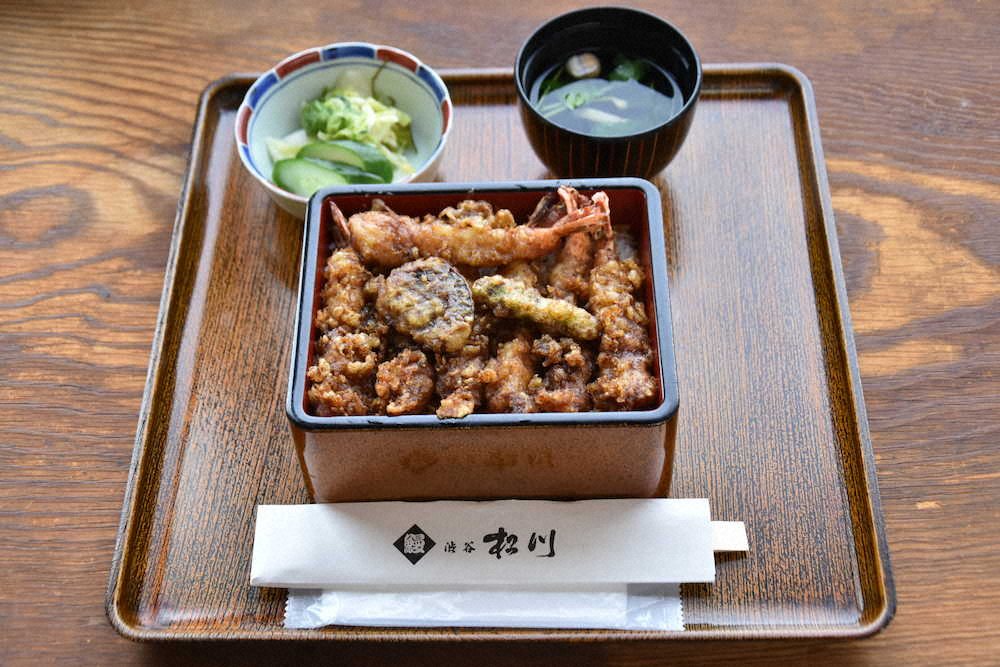 【画像・写真】棋聖戦第2局で藤井聡太が食べた「渋谷松川」海老天重（日本将棋連盟提供）