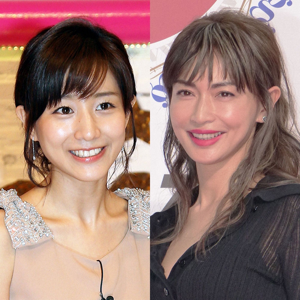 フリーアナウンサーの田中みな実（左）とモデルで女優の長谷川京子