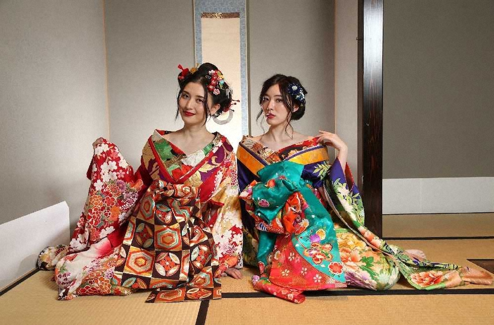 豪華絢爛、妖艶な花魁のコスプレ姿を披露した橋本マナミと松井珠理奈
