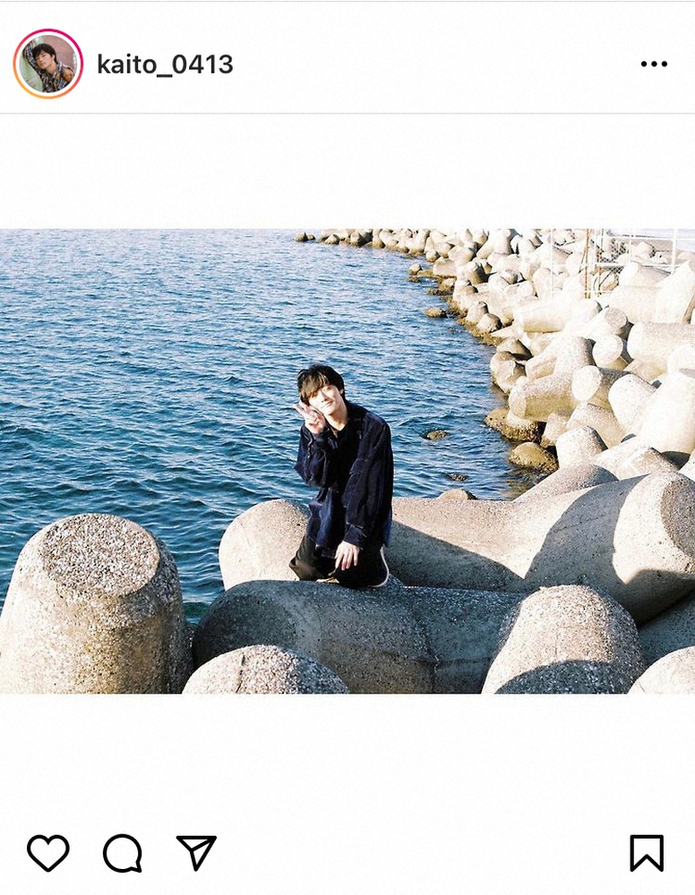 Kaito　「二十歳になりました」海岸でのピース写真で報告「20代は一つ一つを極めていきたい」