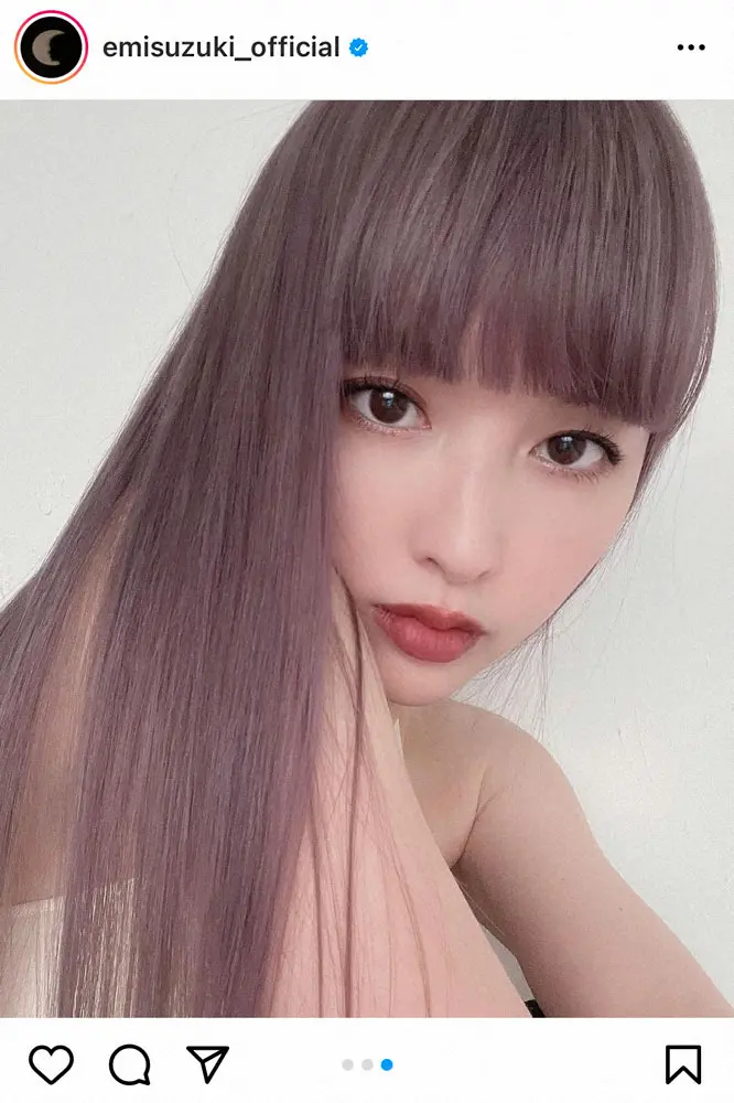 【画像・写真】鈴木えみ　憧れ続けたハイトーンの紫色ヘアにフォロワー絶賛「女神」「綺麗すぎる」「妖精みたい」の声