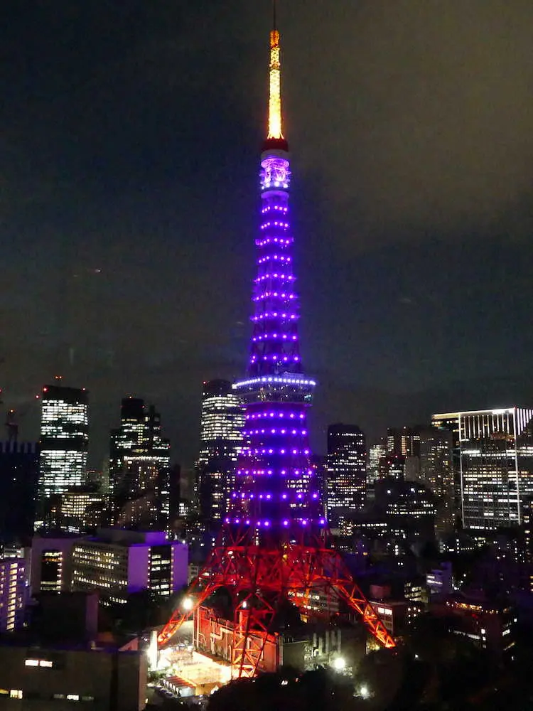 【画像・写真】美空ひばりさんの三十三回忌　東京タワーが紫色にライトアップ