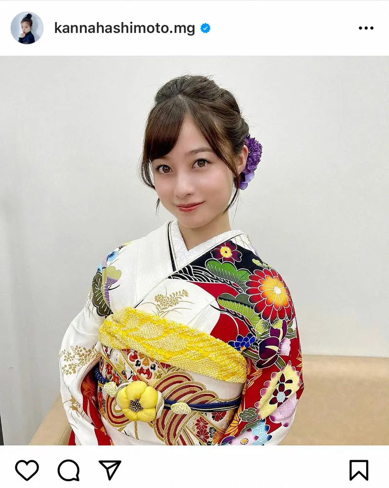 【画像・写真】橋本環奈　華やかな和服姿でのほほえみショットに「人類最強の可愛さです」「癒されます」の声