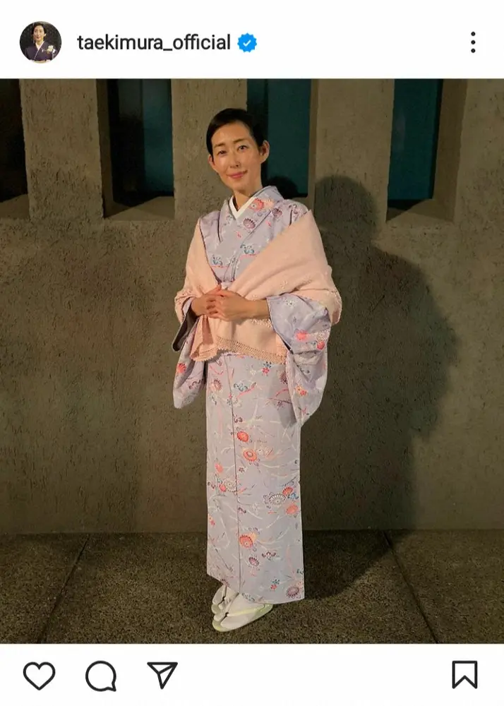 木村多江　日本舞踊の「お稽古の帰り道」着物姿披露に「綺麗ですね」「和服美人」「イイ女」の声