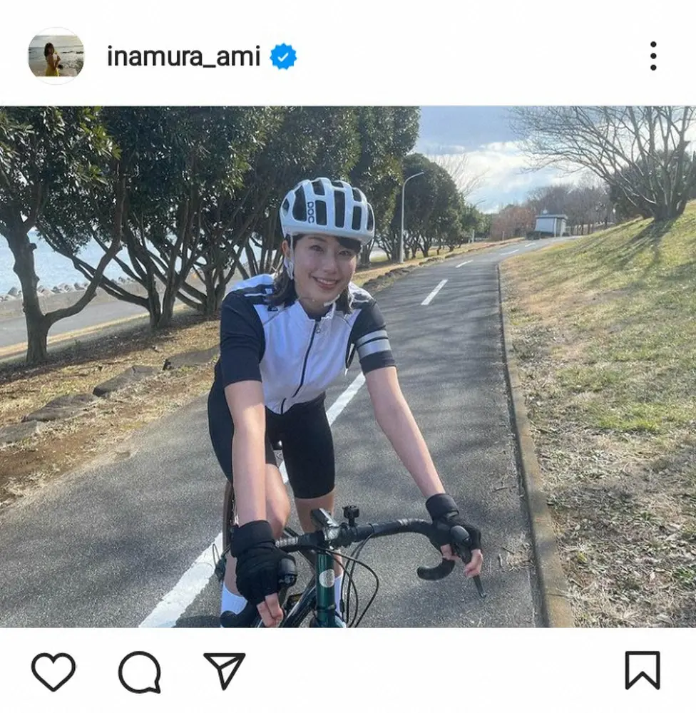 稲村亜美　「気持ちのいい汗を」サイクルウエアでロードバイクにまたがる姿に「カッコイイし可愛すぎ」の声