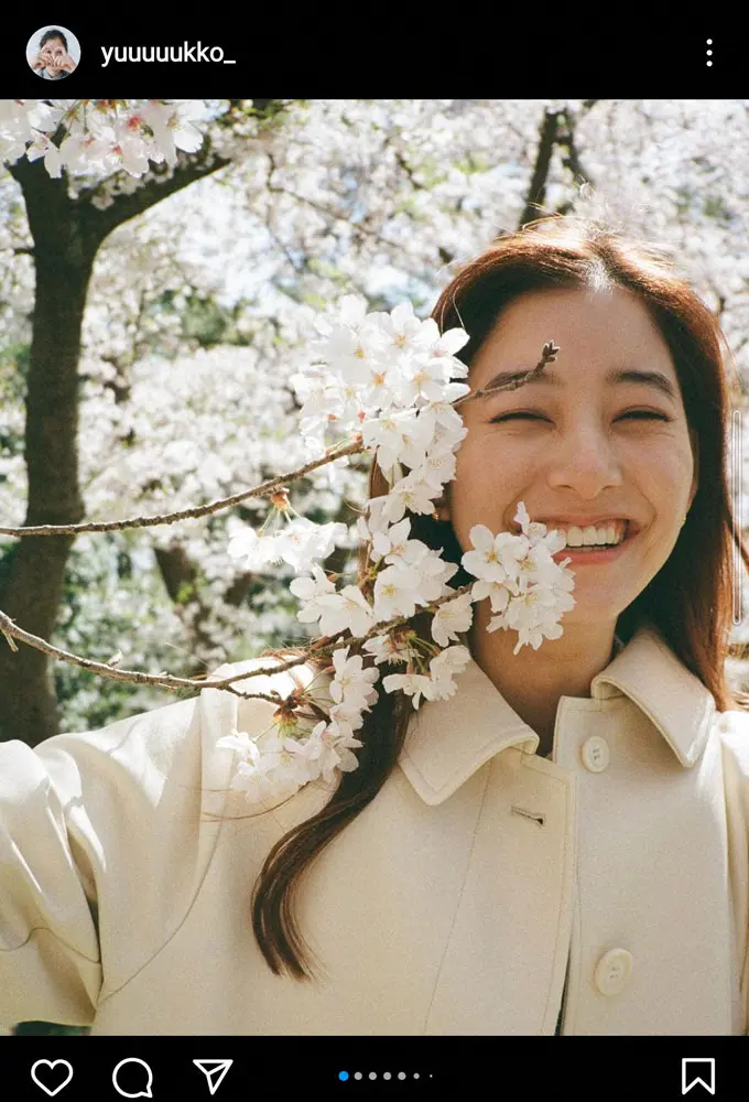 新木優子　桜よりも美しい！満開の笑顔　フォロワー「めちゃめちゃかわいい」