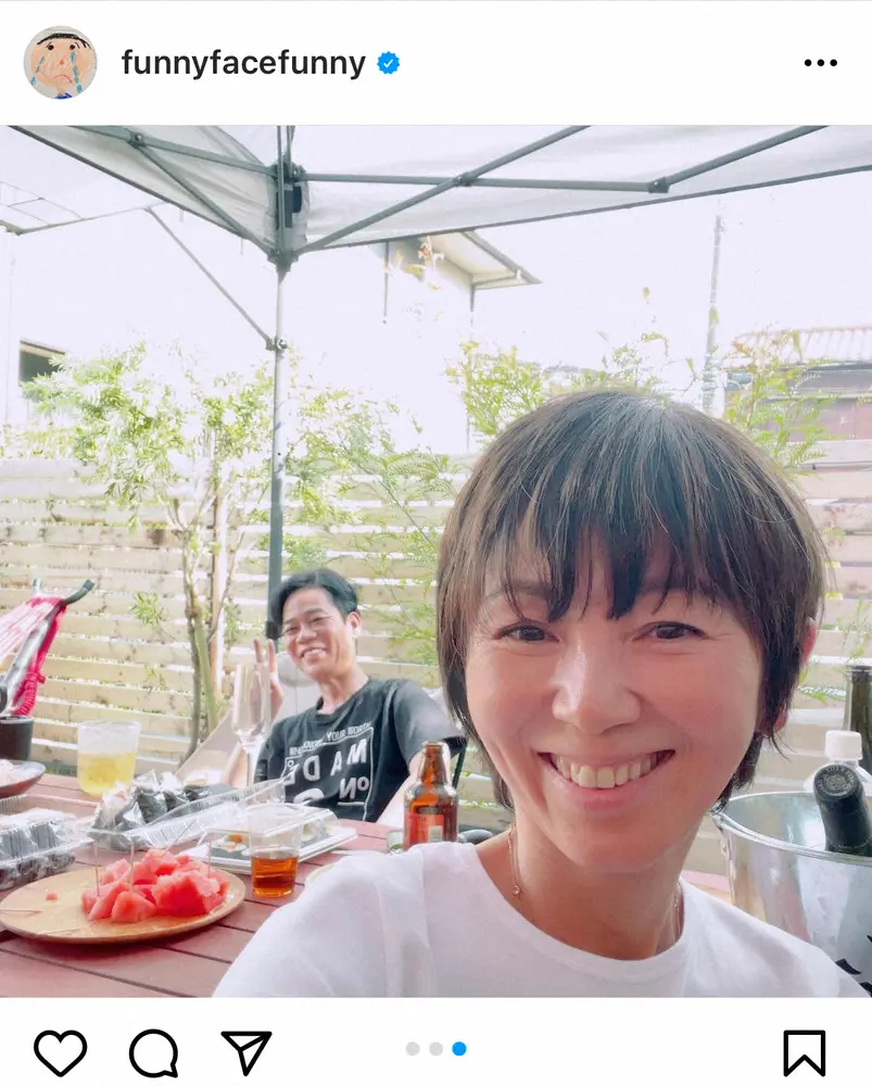 渡辺満里奈　夫・名倉潤とのほっこり夫婦ショット公開に「見てるこっちも幸せになる」「最高の笑顔」