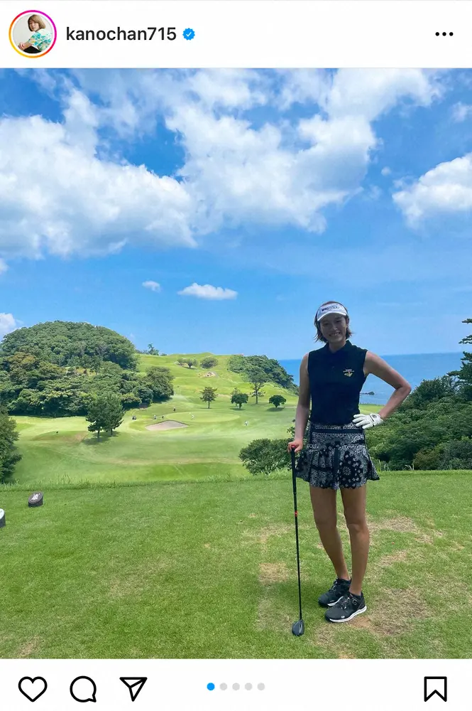 狩野舞子さん　美脚際立つミニスカゴルフウエア姿披露に「抜群なスタイル」「本当にお美しい！」の声