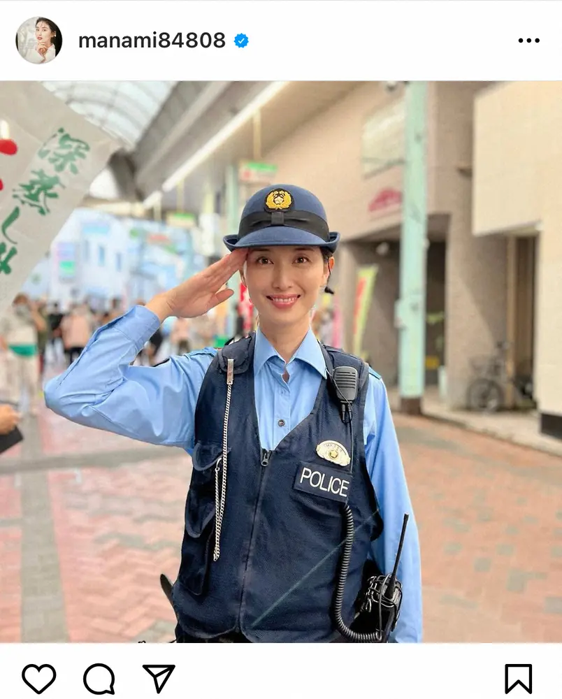 橋本マナミ　警察官の制服姿にファンメロメロ「逮捕されたいです。笑」「最高」「美しい」
