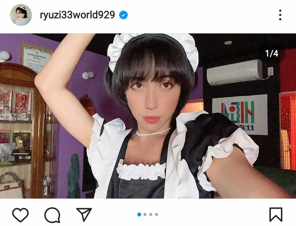 ryuchell メイド服姿公開で　「めちゃくちゃかわいい」「似合いすぎてる」と絶賛の声