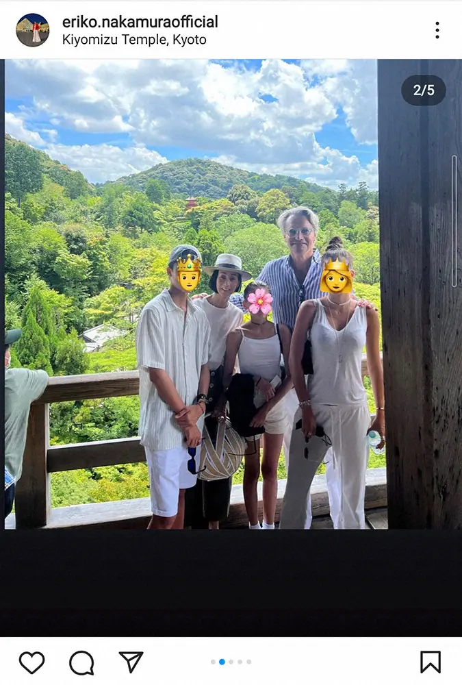 中村江里子　夫も合流、家族5人での京都旅行を報告「すごい！ゆっくり見られる」