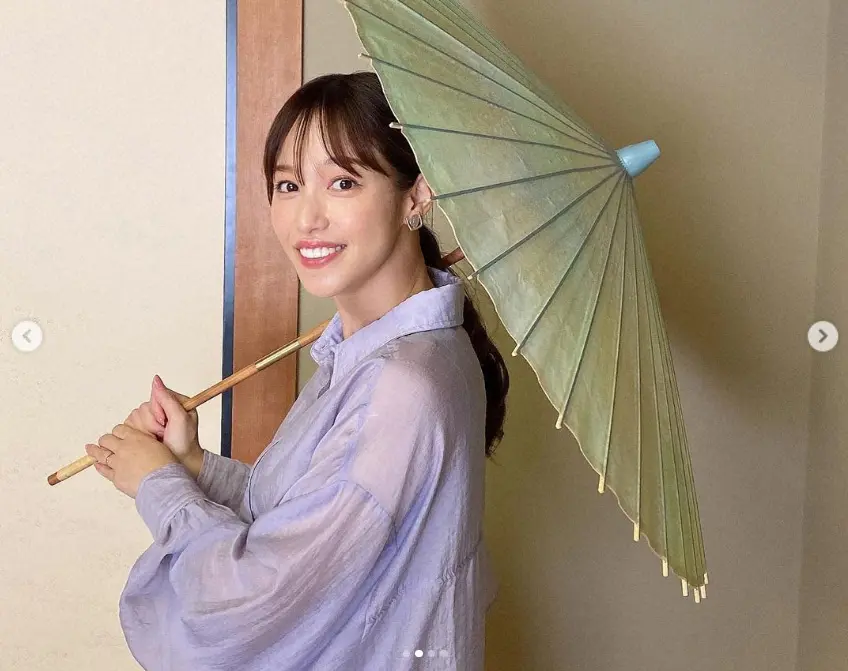 鷲見玲奈　岐阜市プロモーション大使就任報告、和傘姿披露に「ほんま美人」「純和風ですね」「かわいい」