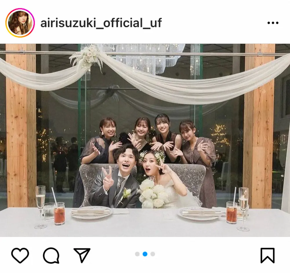 鈴木愛理　元℃-ute・萩原舞さんの結婚式で元メンバー全員集合「わたしたちの絆も永く深いものだなぁ」