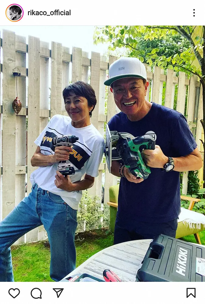 RIKACO“DIY師匠”ヒロミと工具手に2ショット　「リフォーム楽しみ」「本当に職人さん」の声