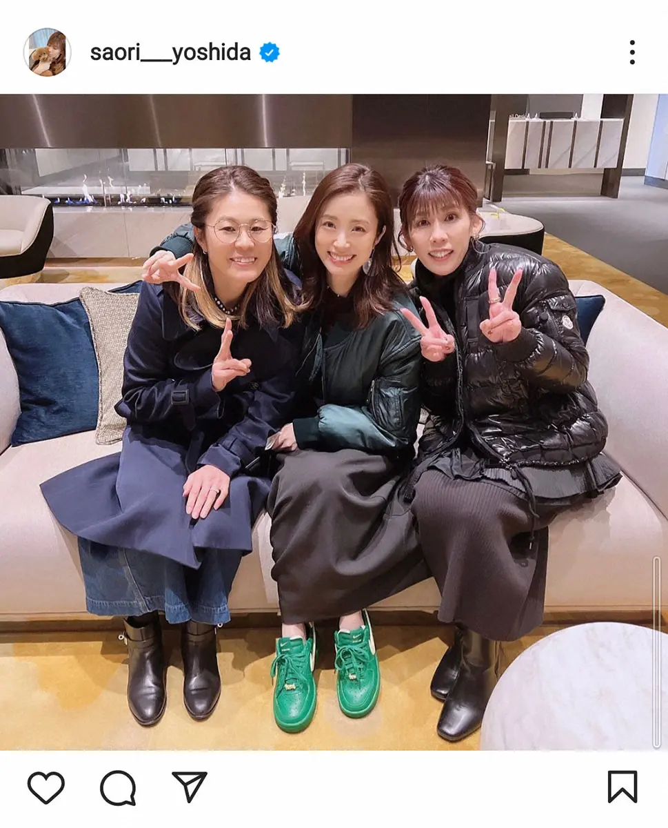 吉田沙保里さん　澤穂希さん＆上戸彩との超豪華3ショット披露「やっと3人で会うことができました」