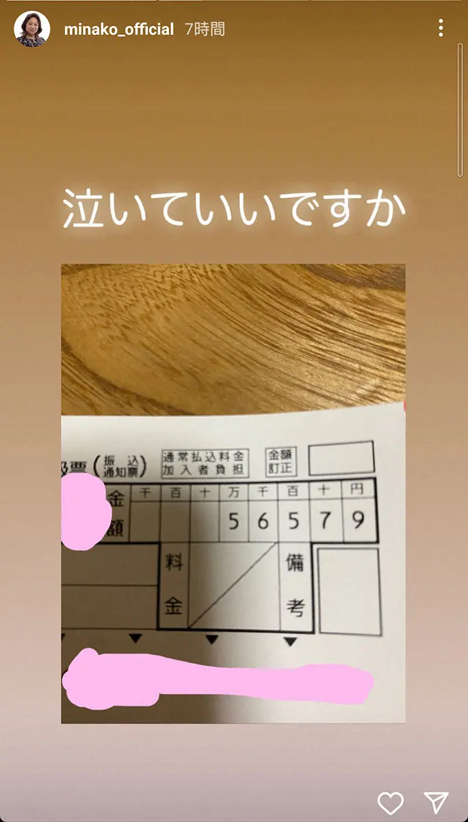 【画像・写真】ビッグダディ元妻・美奈子　光熱費の請求書見て「泣いていいですか」