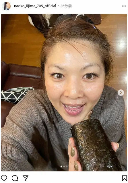 【画像・写真】飯島直子　まさかのすっぴん？で恵方巻　ホントに54歳？「信じられないくらい綺麗」「美しすぎる」