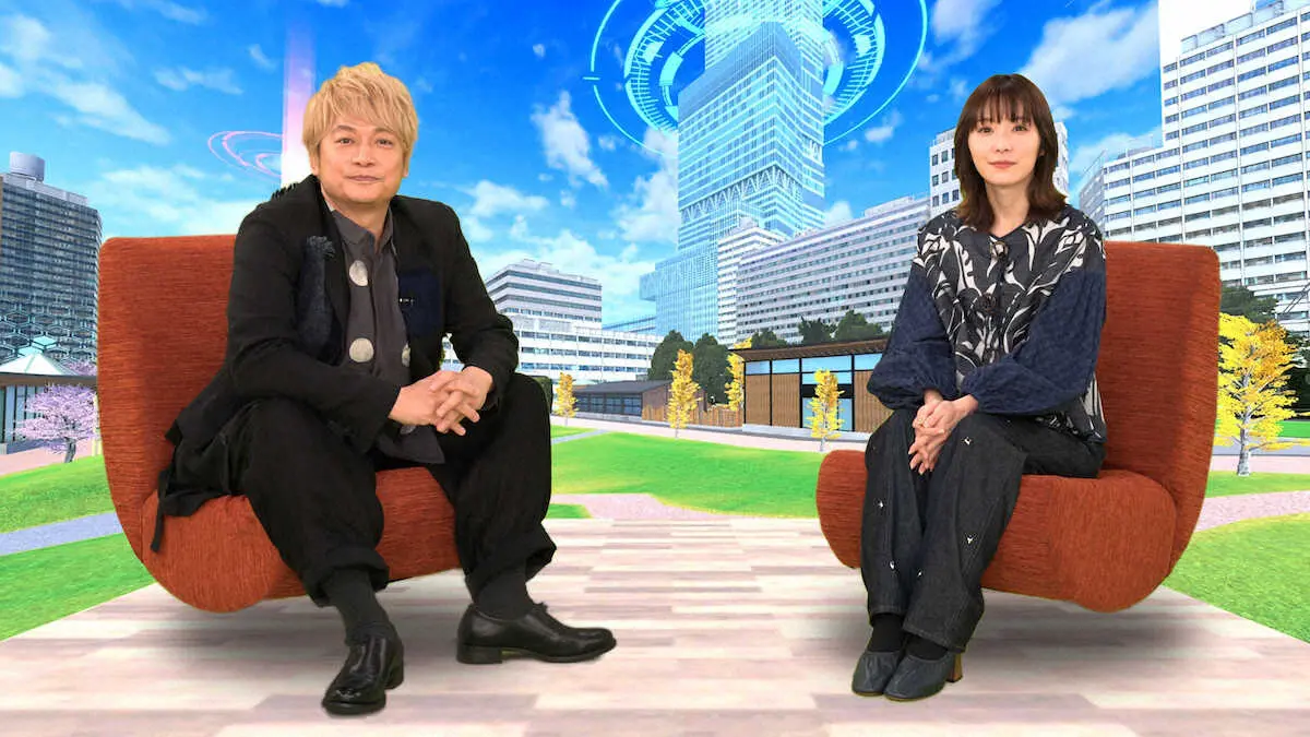 日本テレビ系の特別番組「伝説のアナザーネーム」に出演する香取慎吾と松岡茉優