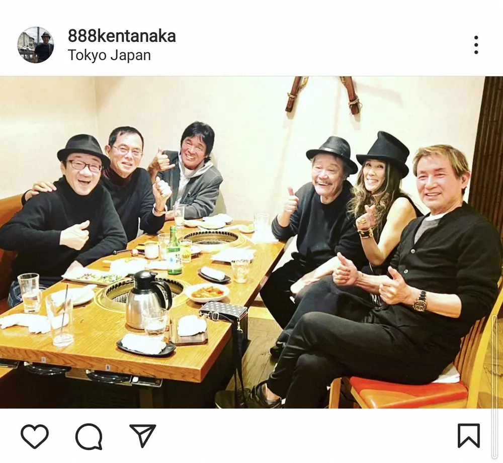 田中健　西田敏行、松崎しげるら豪華メンバーとの食事会「六人会」ショットに反響「素敵なメンバー会」
