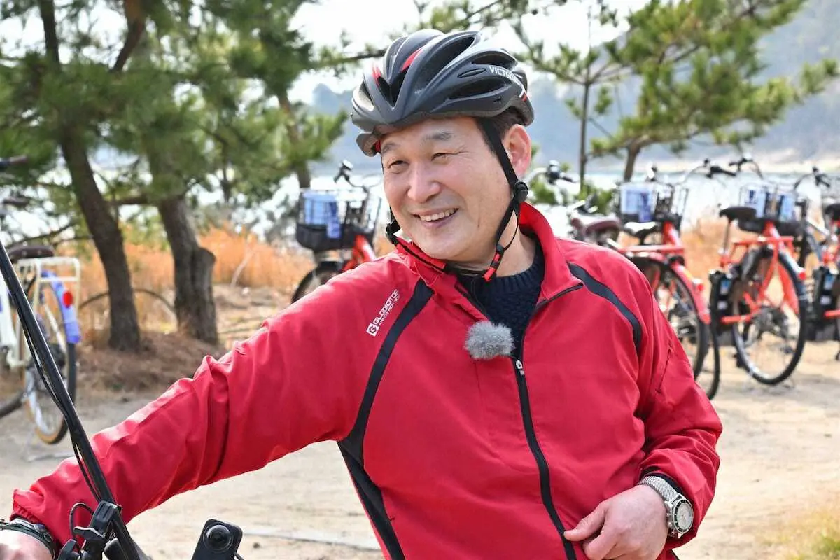 MBSテレビ「タンデム自転車おまかせ旅」で香川・直島でロケした辛坊治郎