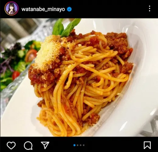 【画像・写真】渡辺美奈代　手作り夜ごはん公開、パスター、サラダ…に「絶対に全て美味しい」「レストランみたい」