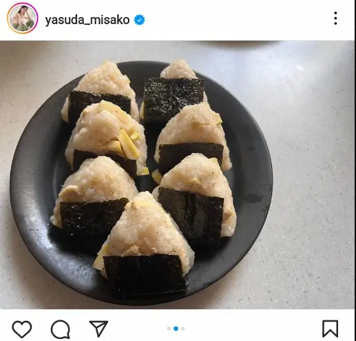 安田美沙子　タケノコご飯の富士山おにぎり公開に「凄い、筍のアク抜きから」「可愛くて美味しそう」