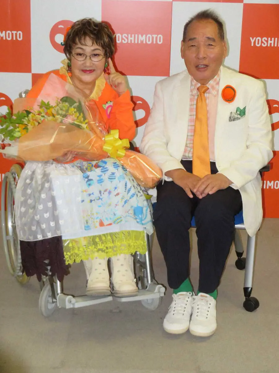 宮川花子「4年ぶりにNGKにもどってきたぞ～」夫の大助と漫才を披露　多発性骨髄腫から復帰