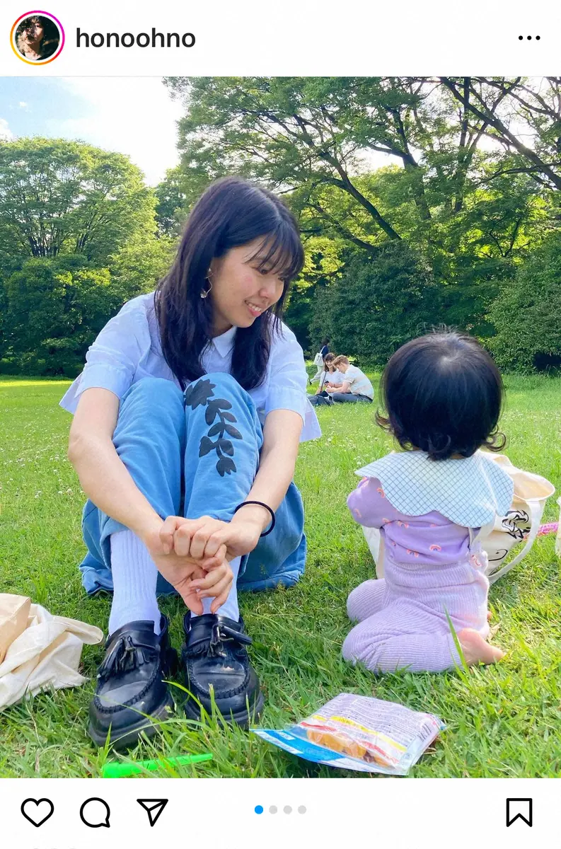 石橋貴明の長女、穂乃香　公園での1歳第1子＆夫とのほのぼの親子ショットを披露「娘ちゃんかわいい」の声