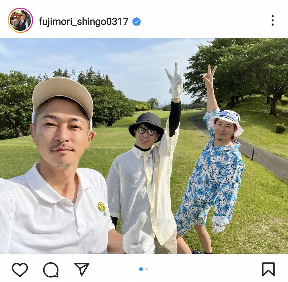 藤森慎吾「キングはマジかっこえかった！」イケメン俳優らとのゴルフショットに「楽しそう」の声