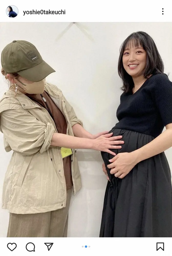 第2子妊娠中の竹内由恵　「お腹、結構大きくなっています」最新ショットに「可愛いすぎます」の声