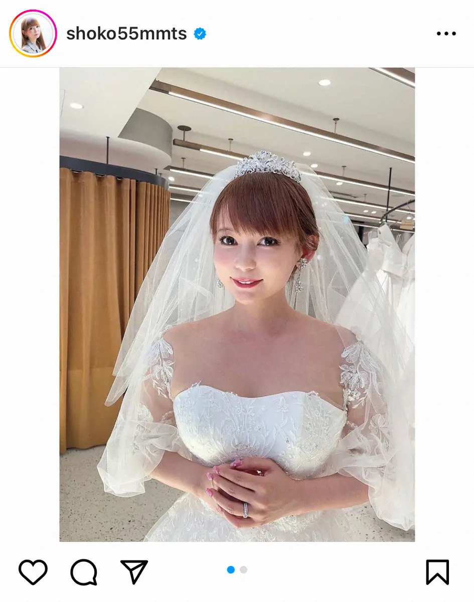 中川翔子　純白＆ラベンダーのウエディングドレス姿にフォロワー「ギガント美しす」「本物のラプンツェル」