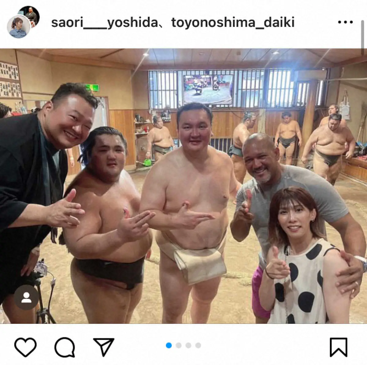 【画像・写真】豪華すぎっ！吉田沙保里さん　宮城野部屋の朝稽古で「たまたま」会った人もレジェンドだった