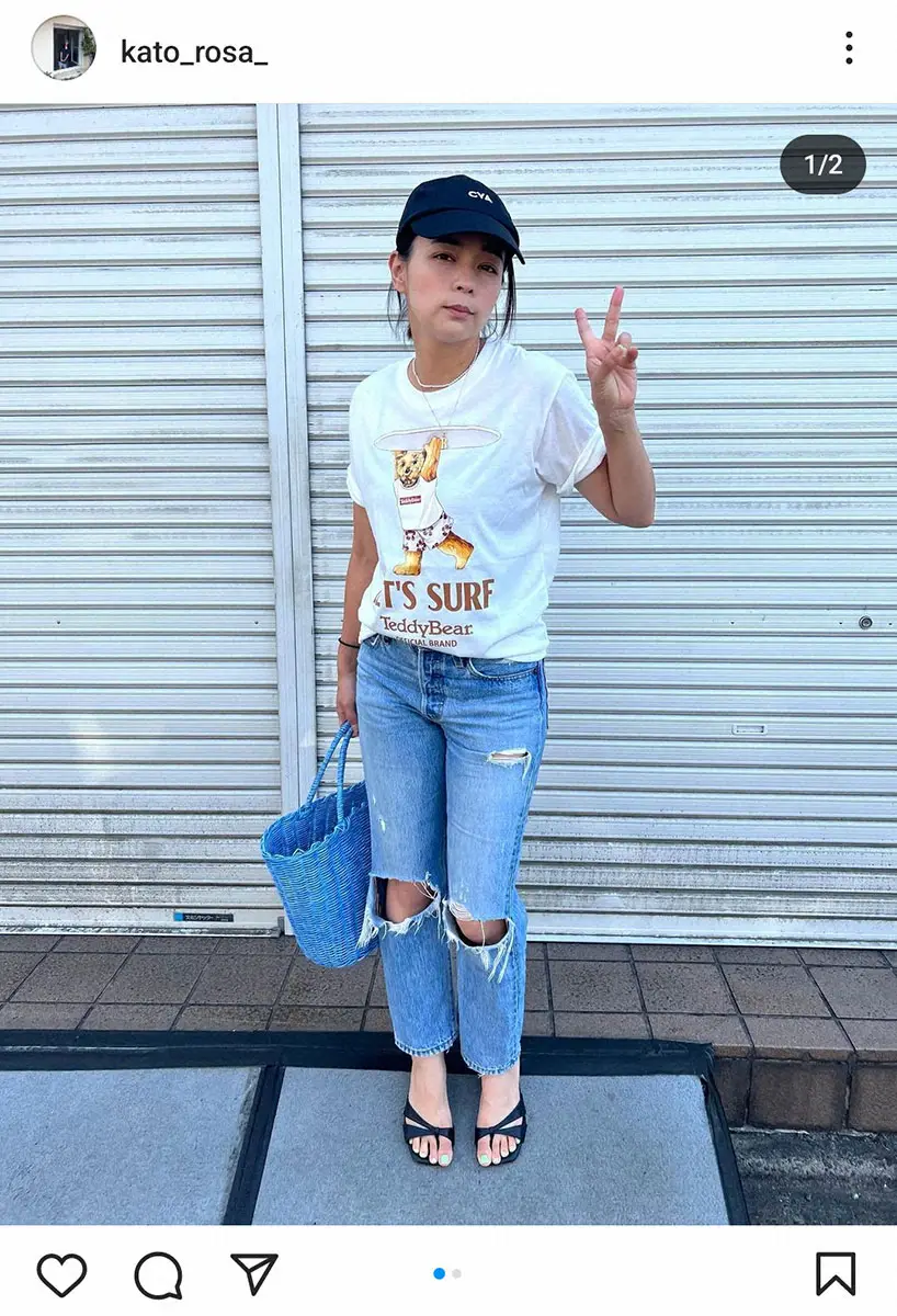 【画像・写真】加藤ローサ　夫の松井大輔からTシャツ贈られたと明かす　まさかのプチプラも「1万円に見える」などの声