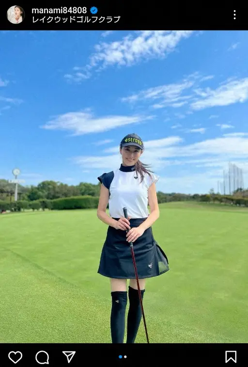 橋本マナミ　ミニスカ＆ニーハイソックスのゴルフウエア姿披露に「爽やか～」「可愛いウェアでお似合い」