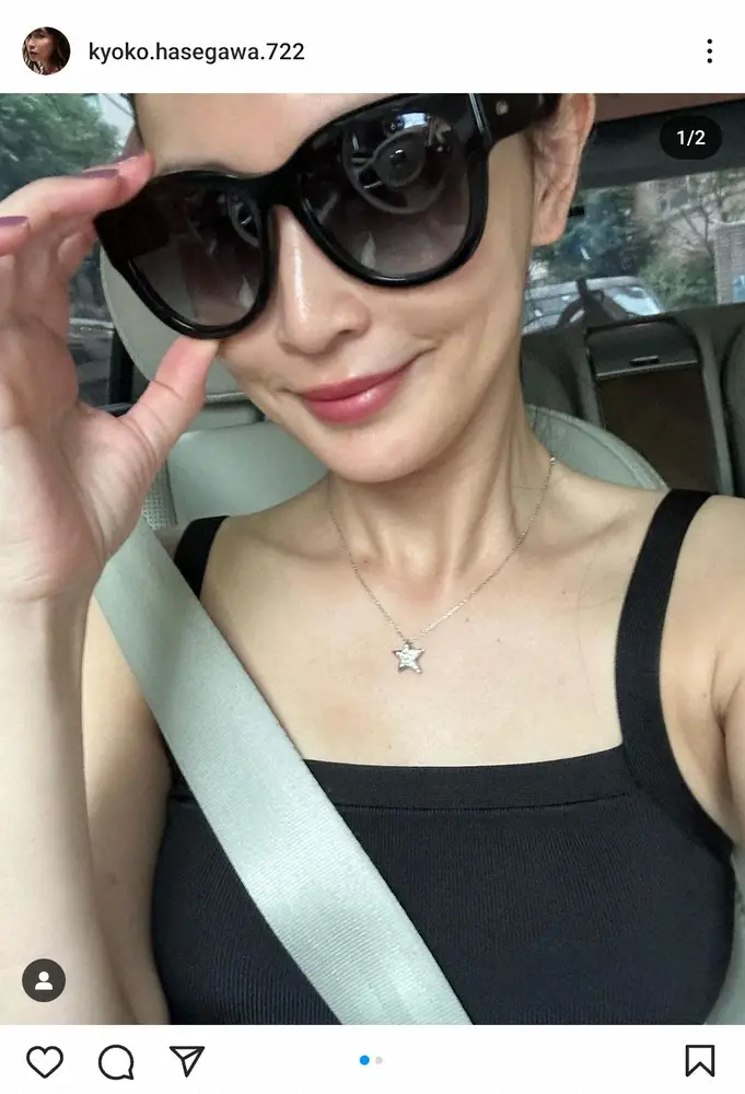 長谷川京子　愛車ボルボでのサングラス&真っ赤なバーキンオフショで「ザ・女優」「ヘップバーン」の声