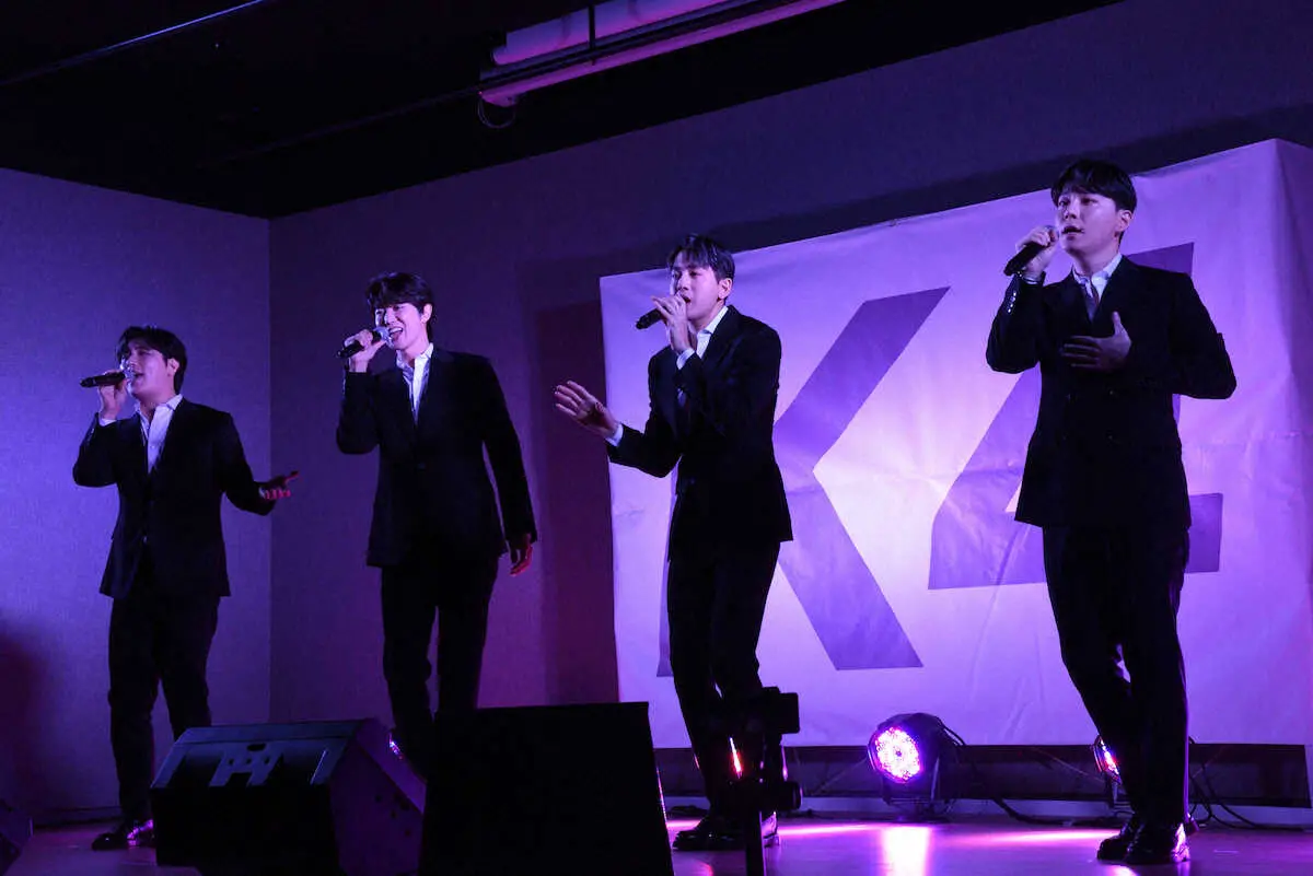 韓国4人組「K4」がお披露目ライブ　チョ・ジュン「日本で1番愛される韓国人歌手に」