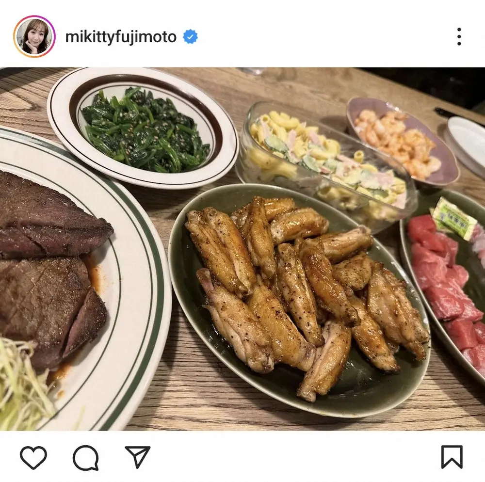 【画像・写真】藤本美貴　「なんだかパーティーみたいになりました！笑」夕食披露に「豪華ですね」「料理上手」の声