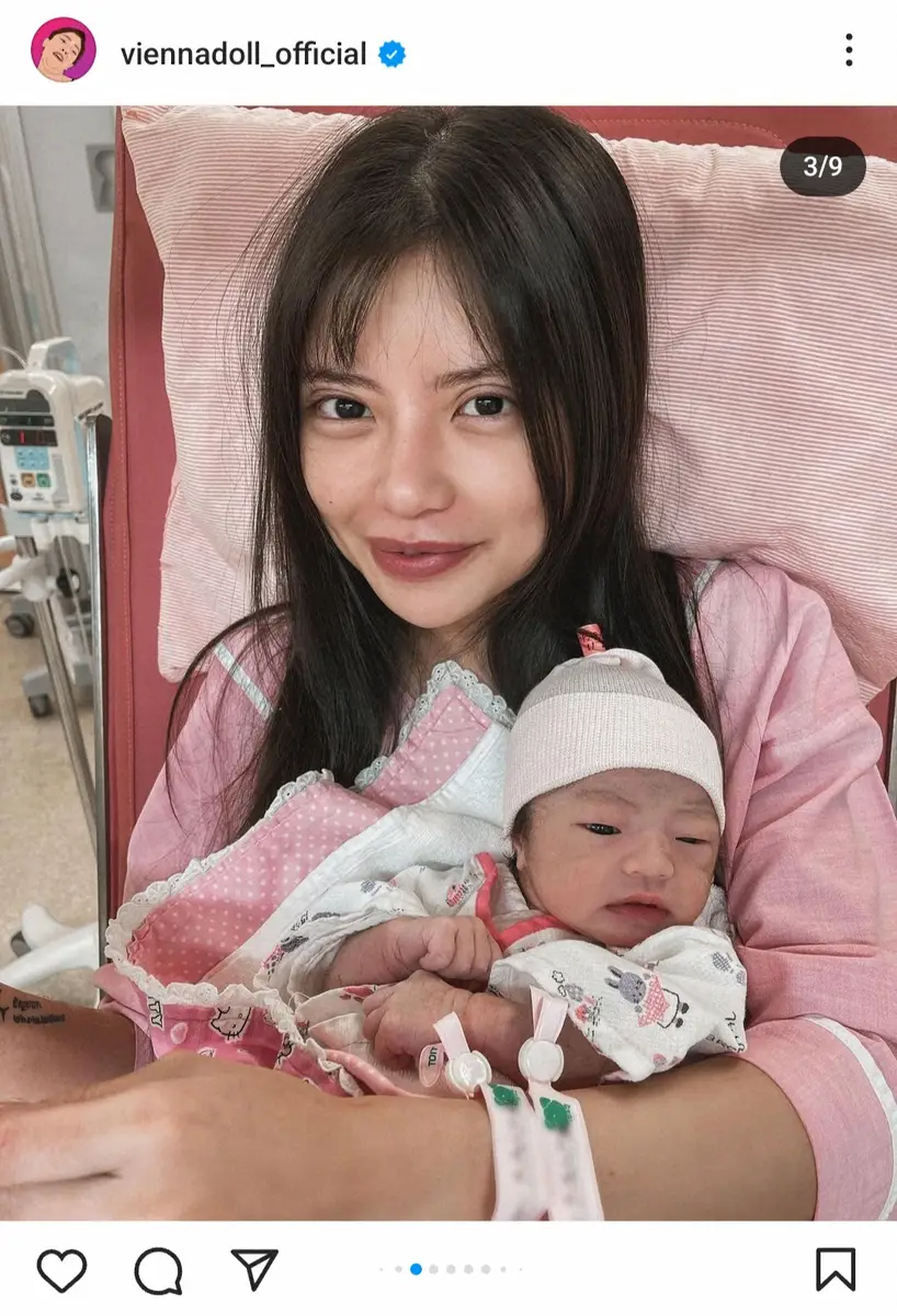 タイ出身モデルのヴィエンナ　第1子出産を報告「涙が止まりませんでした」夫・マンペーとの3ショットも