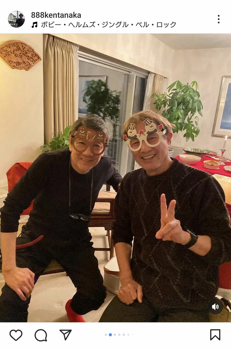 田中健　超大物俳優らとの「クリスマス会」ショット披露に「素敵すぎるメンバー　豪華」「カッコいい」