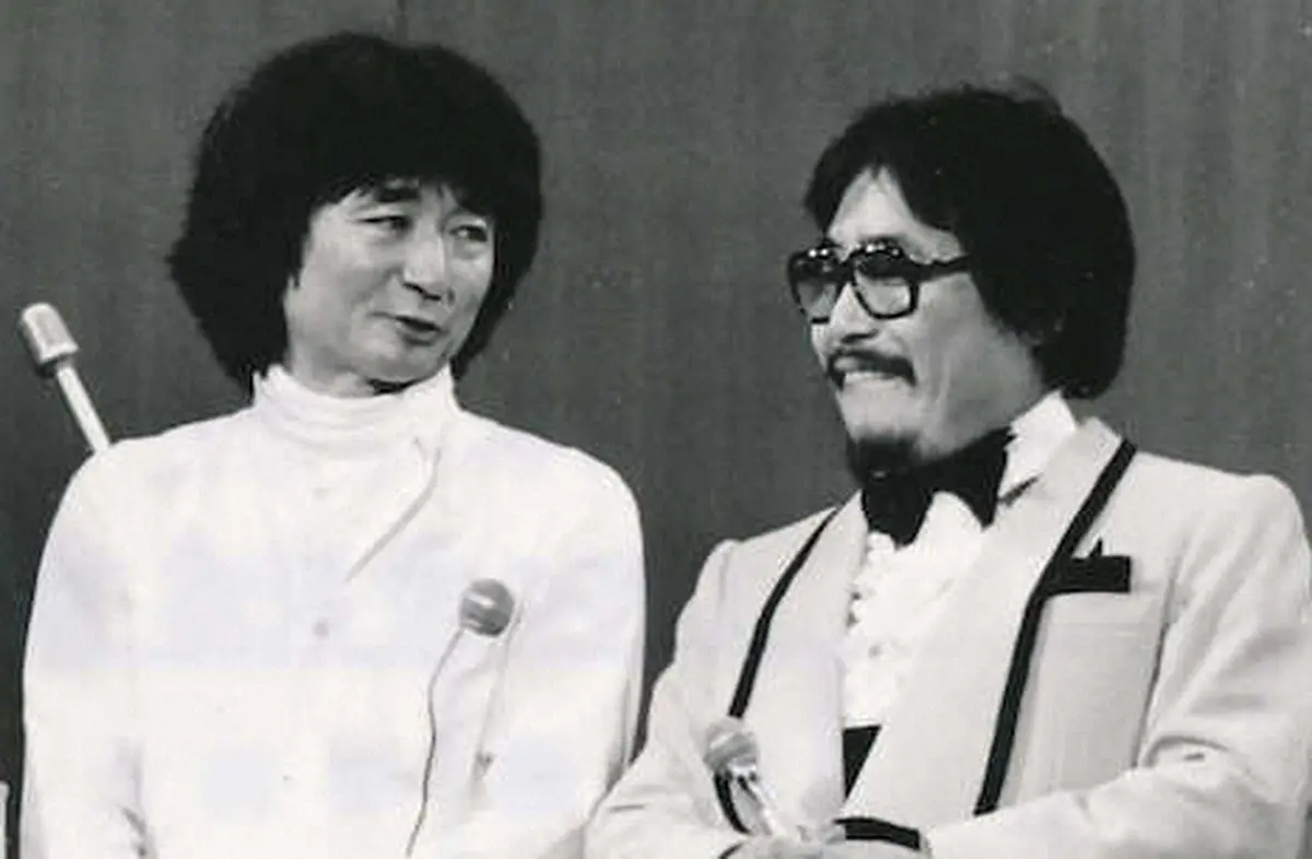 76年、（左から）小澤征爾さん、山本直純さん