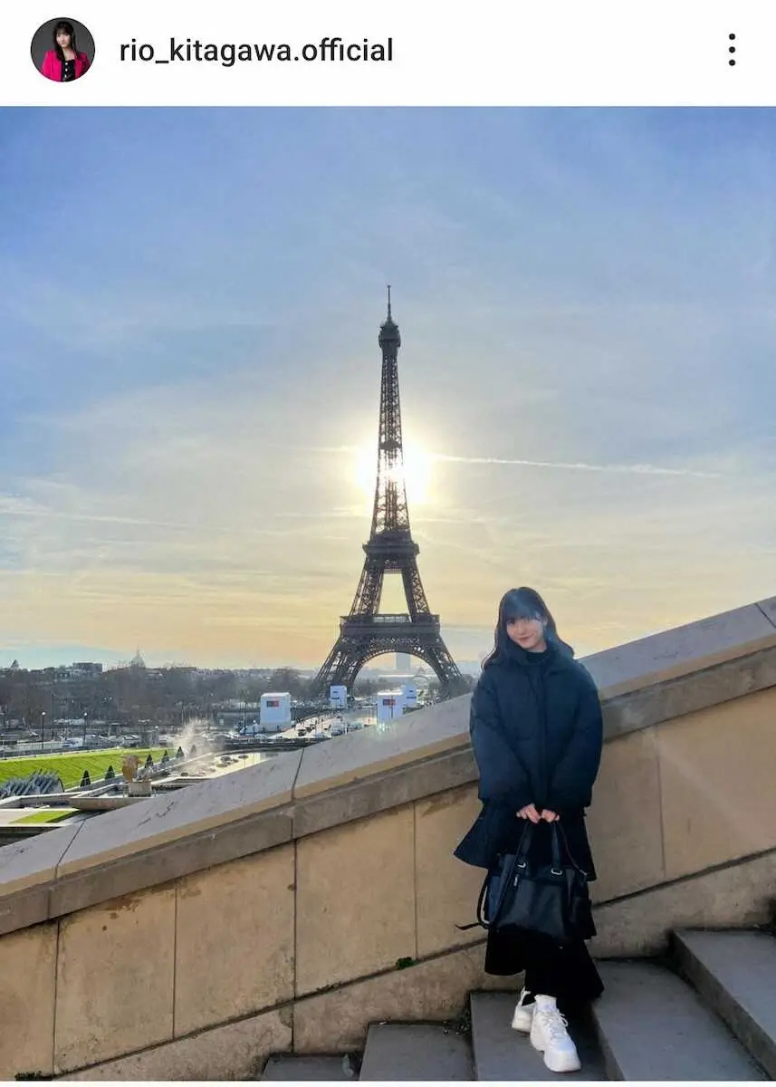 フランス・パリに旅行したモーニング娘。’24の北川莉央（本人のインスタグラムより）