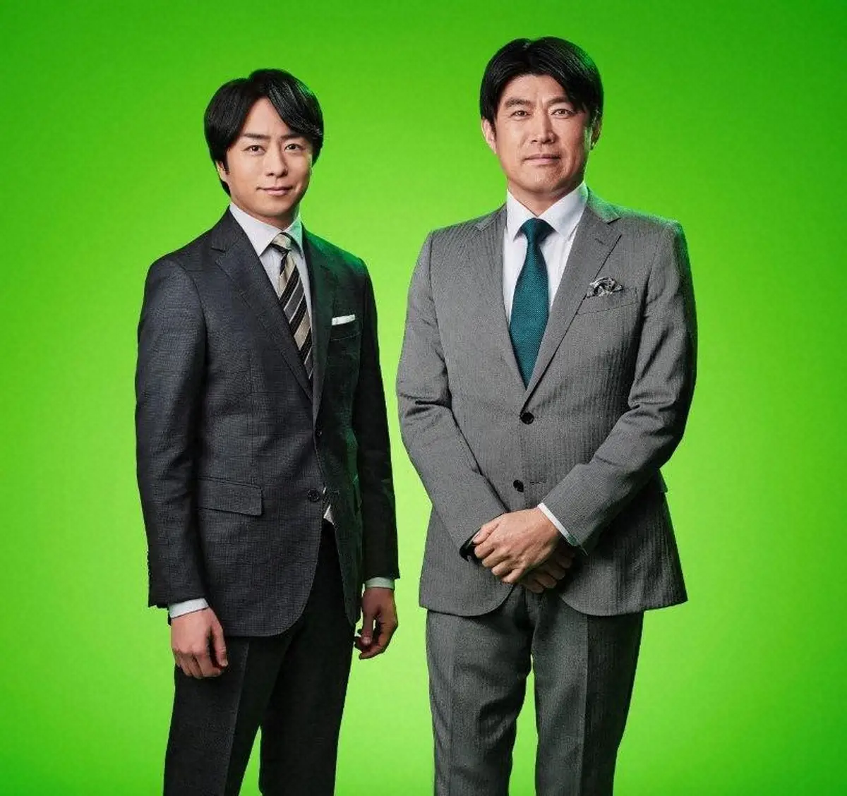 月曜パートナーを務める櫻井翔（左）、メインキャスターの藤井貴彦アナウンサー