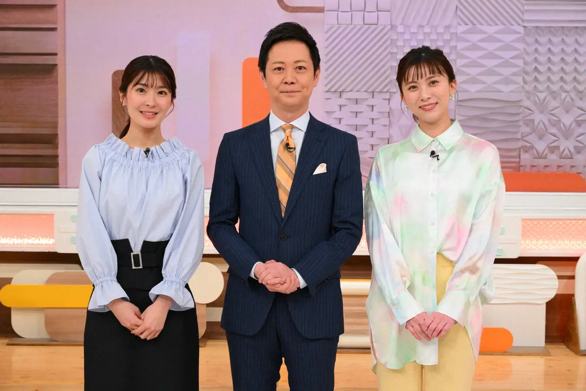 土曜日の番組MCを務める（左から）荒井理咲子アナ、平石直之アナ、 山本雪乃アナ（C）テレビ朝日
