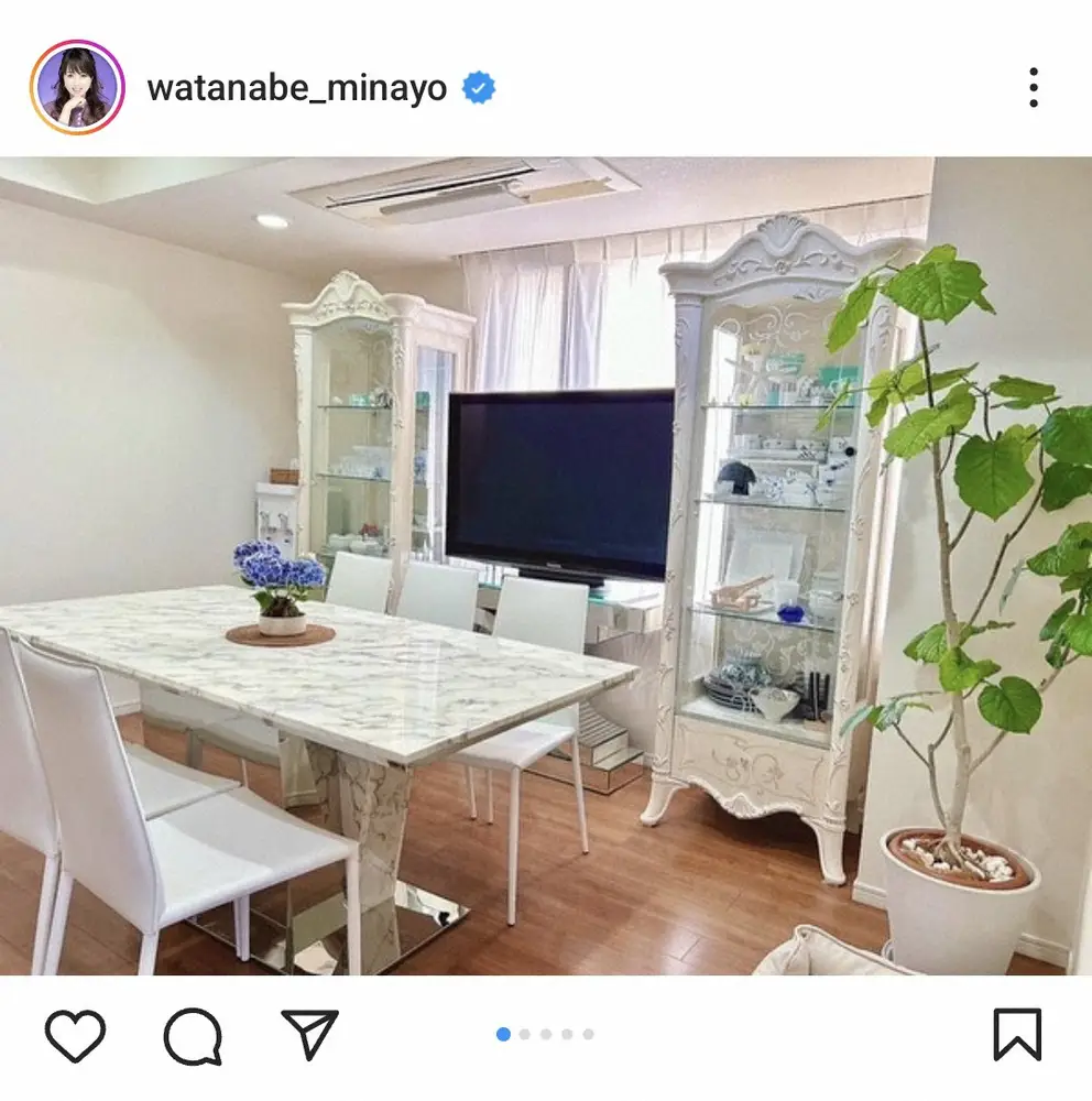 渡辺美奈代　「模様替えと大掃除」した自宅ファミリールーム披露に「何と素敵な空間　モデルハウス」の声